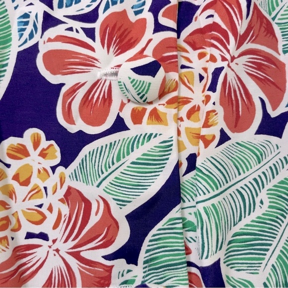 Talbots floral midi dress, button up and zipper back. Side tie wrap bottom sz 10 - Picture 10 of 13